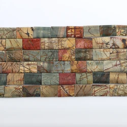 One Strand Natural Multi-Color Picasso Jasper Gem Stone Beads For Jewelry Making Square Loose Spacer Beads DIY Accessorie