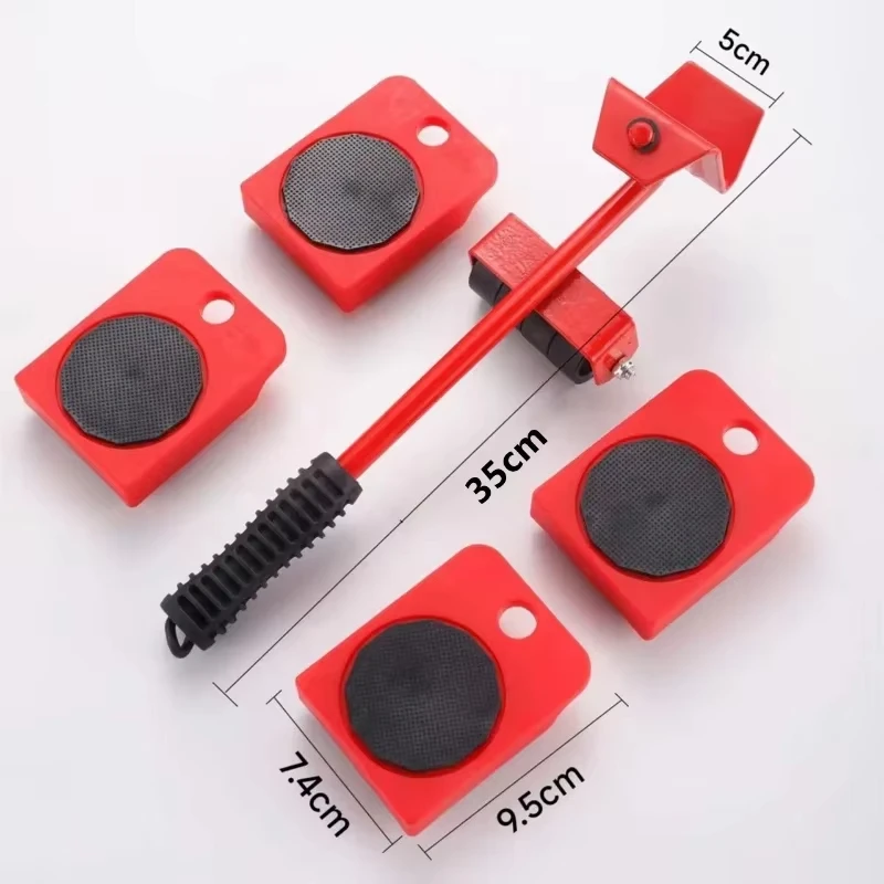 Heavy Duty Furniture Mover Set - 5pcs Multipurpose Roller Sliders for Effortless Lifting & Moving, Hardwood Floor Protector