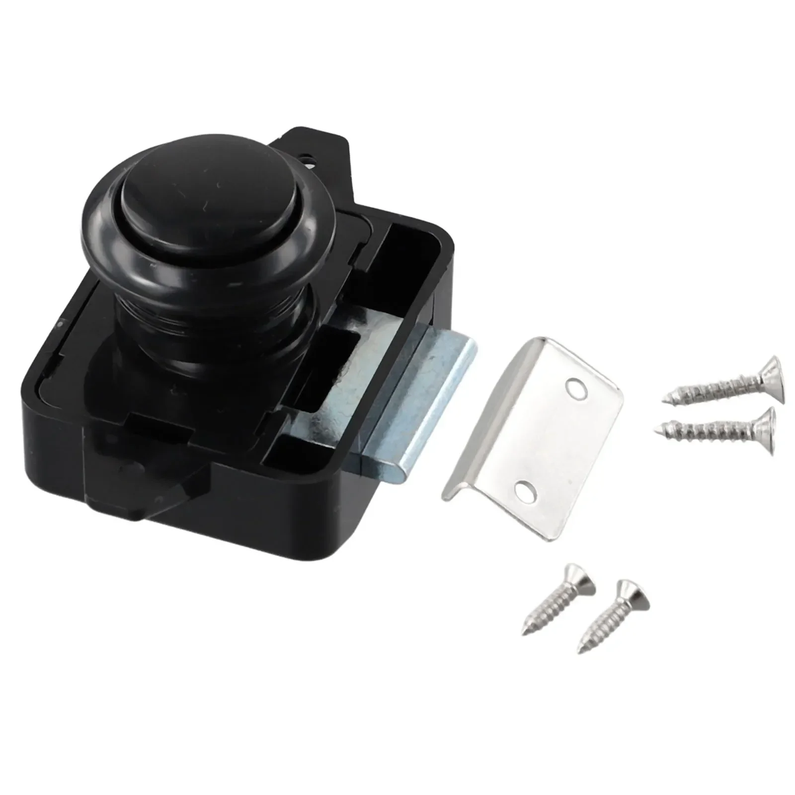 Brand New Button Catch Lock Latch Push Button Accessories Zinc Alloy Camper Cupboard L-shaped Gasket Motorhome