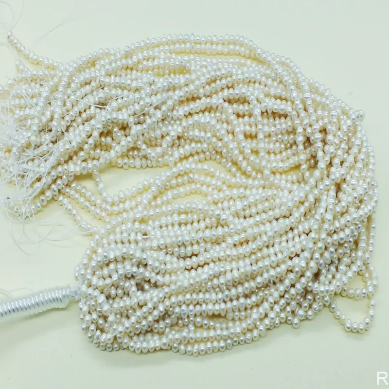 

Free delivery (10 stocks/ SET)3.0-3.5mm /4.5-50mm natural white freshwater cultured pearls Loose Beads