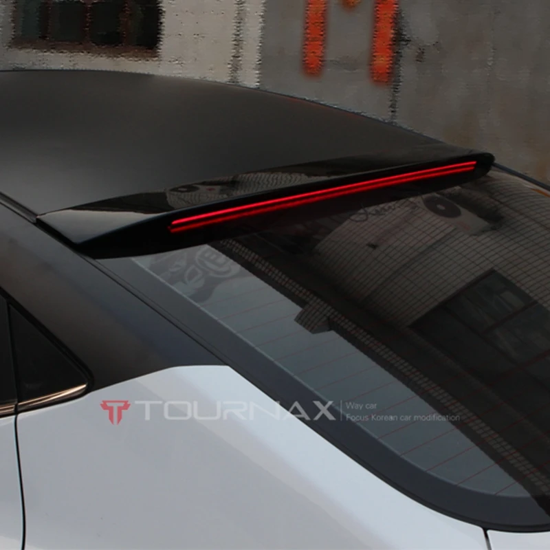 For Hyundai Elantra Spoiler Elantra Spoiler with LED Light High Quality ABS Material Car Rear Wing  Black Spoiler