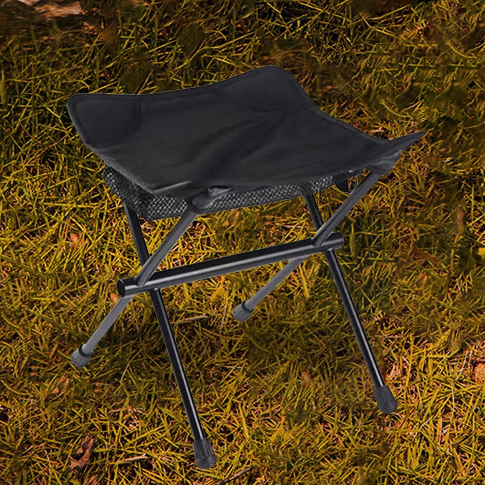 كرسي الصيد مسند للقدمين من الألومنيوم قابل للطي لكاميرا الشاطئ والمشي لمسافات طويلة باللون الأسود #5