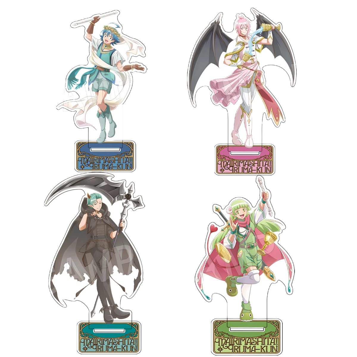 Periféricos de Anime Iruma-kun AGF Suzuki Iruma figura 15cm soporte acrílico Clara palte de pie Asmodeus Alice decoración de escritorio