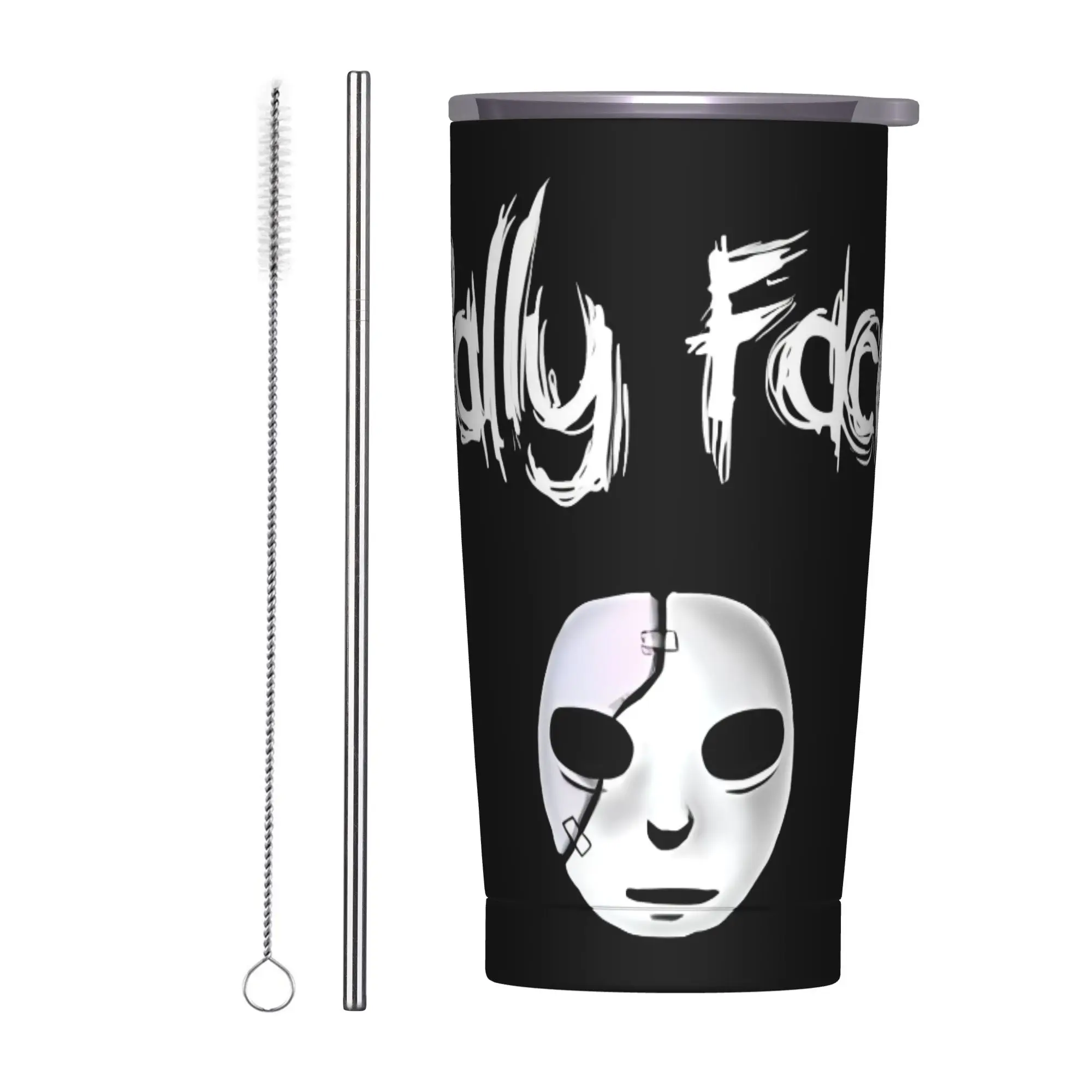 

20oz Sally Face Sal Fisher Mask Game Vacuum Insulated Tumbler Anime SF Gothic Mug Gift Reusable Double Walled Cup Cold Hot Drink