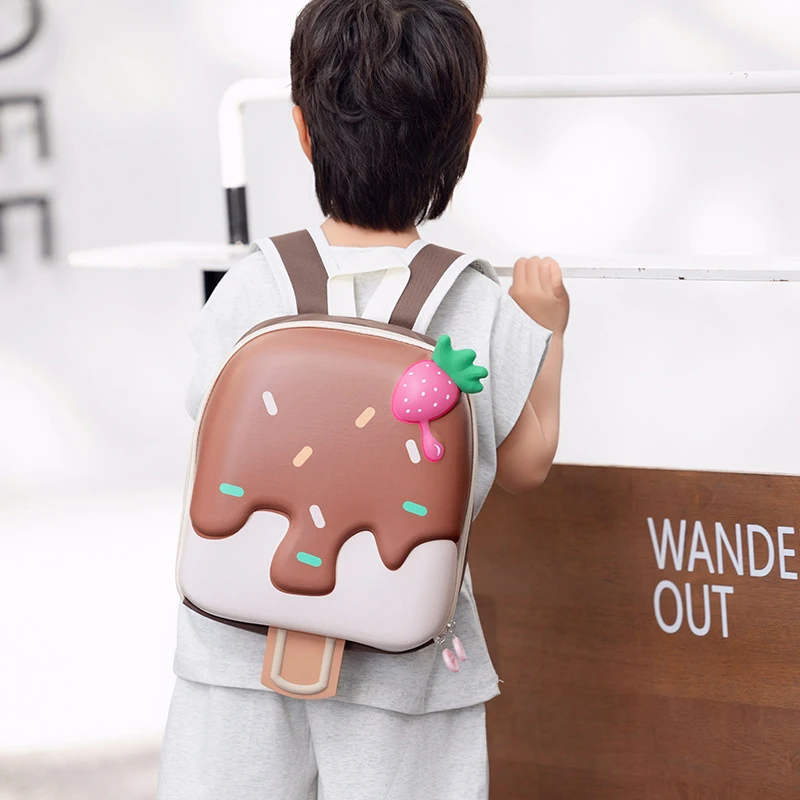 Children Cute Backpack Boys Girls Ice Cream Style Schoolbag Kindergarten Preschool Baby Bag Kids Casual Soft Shoulders Pack