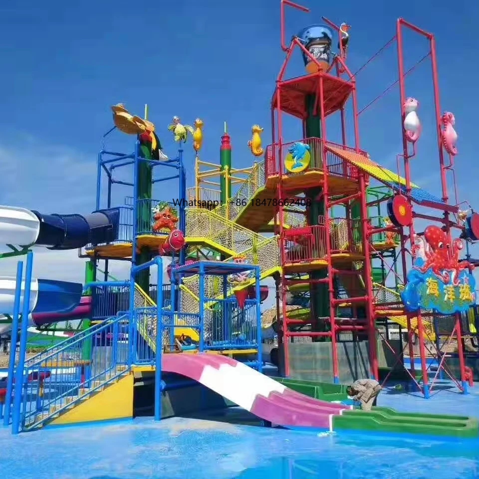 Profesjonalne, duże, zewnętrzne, dziecięce urządzenia do parków wodnych, z włókna szklanego, zjeżdżalnie Tongxin TX05233, zaprojektowane do zabawy dzieci.