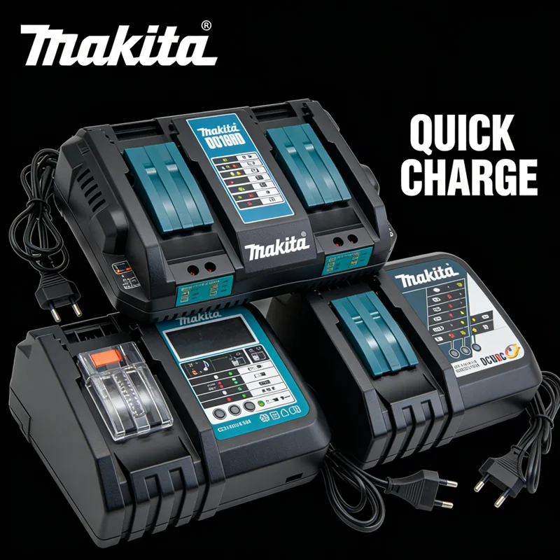 

Original Makita DC18RD double-Port Fast Charger, for BL1860 BL1850 BL1030 BL1860B, 14.4V-18V Li-ion Battery Charger Power Tools