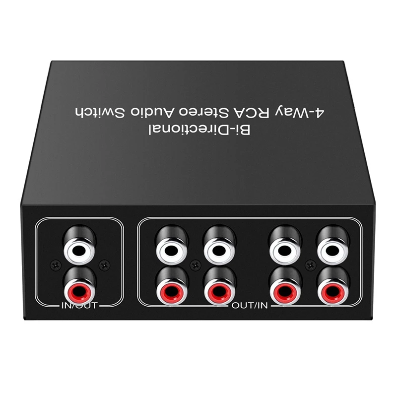 1 Piece 4 Ports Bi-Directional RCA Audio Switcher Box Audio Rotary Switch Black Metal For TV Game Console Headphone
