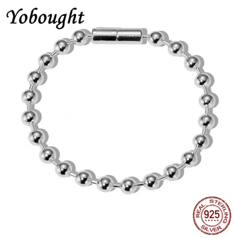 

Новый браслет из серебра 925 пробы с круглыми бусинами для девочек, модные высококачественные женские ювелирные аксессуары, изысканные подарки на день рождения