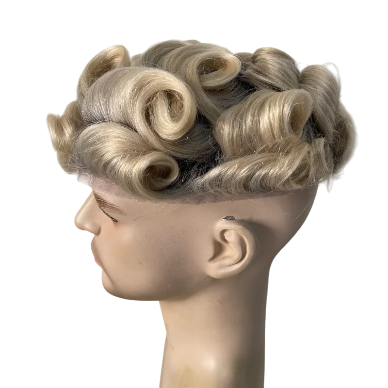 Sistem Rambut Manusia Remy # Rambut palsu pria T1b613 warna 8x10 full lace