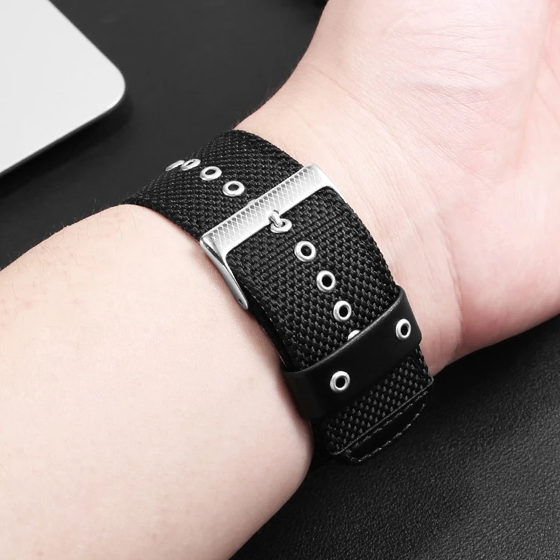 ل كاسيو AW-591 AW-590 AWG-M100 DW5600 DW-5600 G7700 تعديل النايلون حزام الساعات حزام ساعة سيليكون 16 مللي متر سوار مقاوم للماء #4