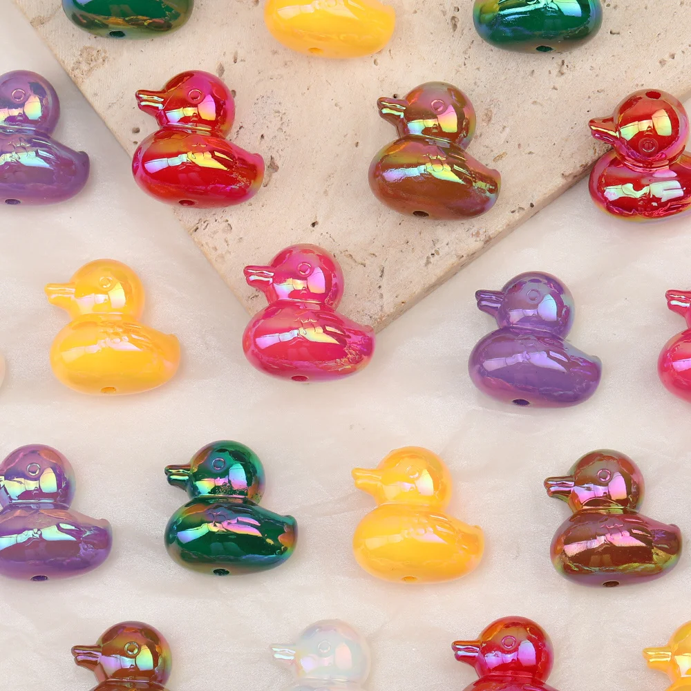 

Cordial Design 100Pcs 22*23MM DIY Beads Making/Aurora Effect/Duck Shape/Hand Made/Acrylic Beads/Jewelry Findings & Components