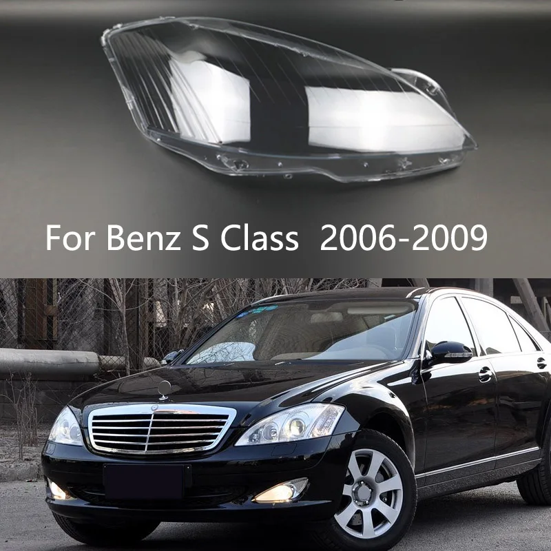 

Transparent Car Headlamp Case Lens Glass Shell Lamp Caps Auto Lampshade Headlight Cover For Mercedes-Benz S-class W221 2006-2009