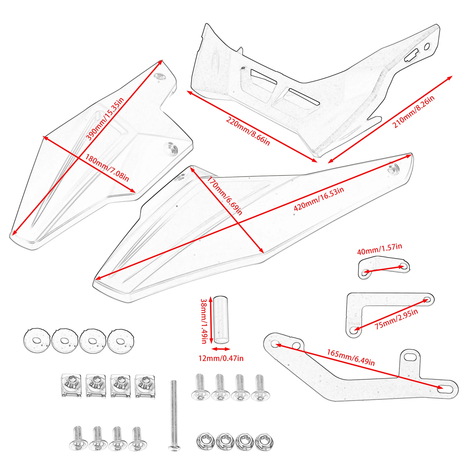 Motorcycle Chassis Protection Cover For Kawasaki Eliminator 500 Se 450 400 Lower Fairing Exhaust Shield Guard Belly Pan Kit