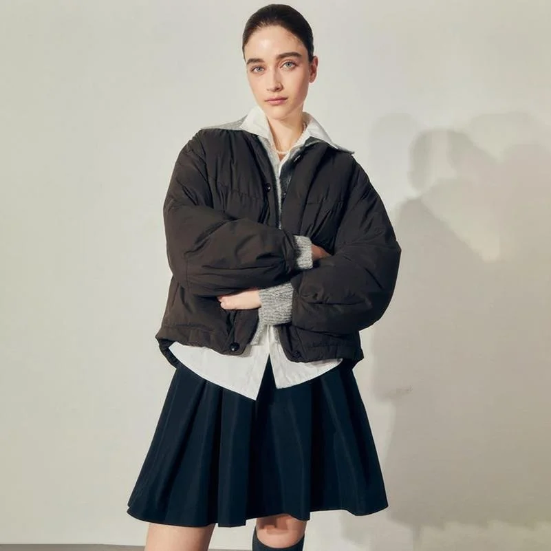 따뜻한 구스 다운 파카 코트 라운드 Ne Dstring 통근 다목적 Thiened Warmth Jaet Outerwear Women's Faion