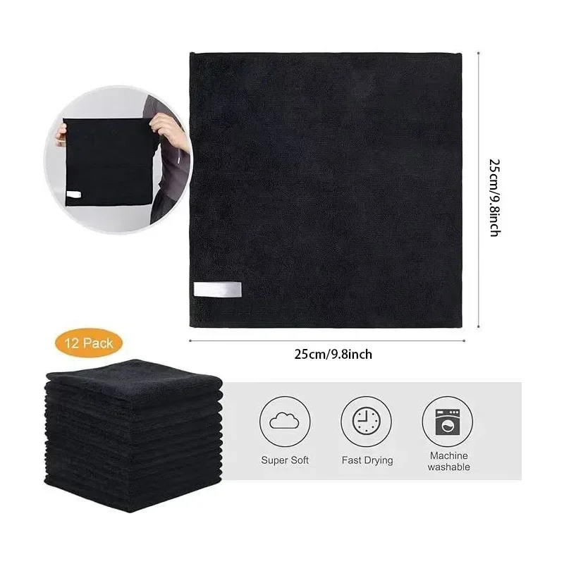 Black Ultra-fine Fiber Dishwashing Cloth, Multifunctional Car Cleaning Cloth,Kichen Accessories  Kitchen Towels