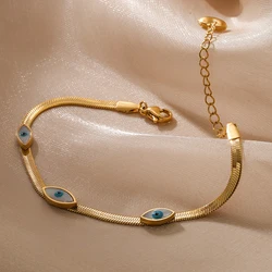 NEWBUY High Quality Non-Fading 316L Stainless Steel Jewelry Gold/Silver Color Evil Eye Choker Chain Bracelet For Women Girl Gift