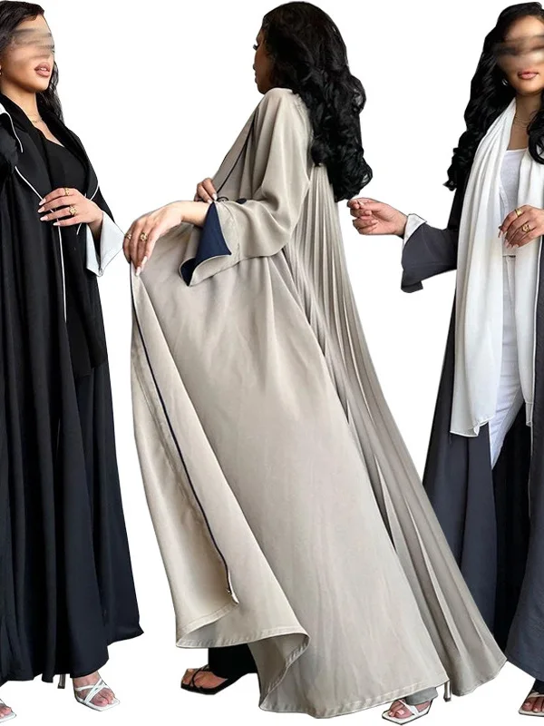 

Women's Muslim Prayer Dress Cardigan Long Dress Middle East Autumn And Winter Europe And America Dubai Elegant Robe