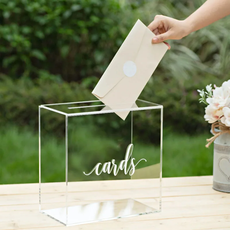 Personalized Wedding Card Box Wedding Acrylic Box Money Card Box Thank You Card Box Well Wishes Box for Wedding Party Card Box