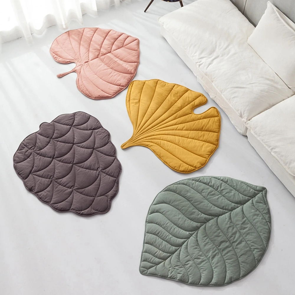 Cat Bed Mat Leaf Shape Soft Dog Bed Mat Washable Non-Slip Room Decoration Floor Rug for Medium Small Dogs And Cats Kennel Pad