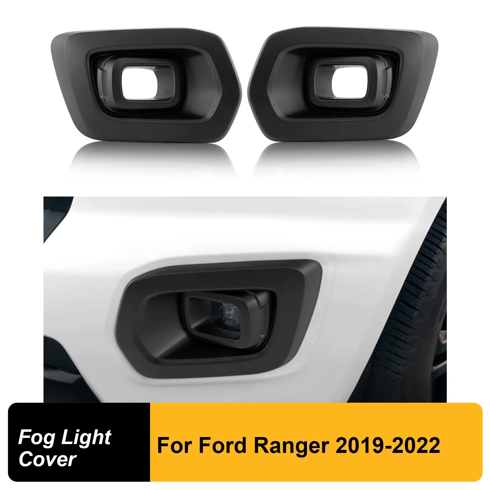 Matte Black Fog Light Cover Surrounds Trim For Ford Ranger 2019 2020 2021 2022 Wildtrak 4X4 Car Accessories