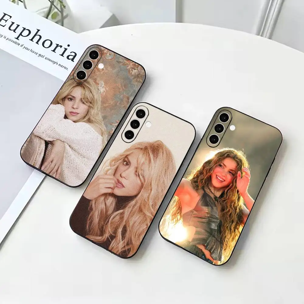 Famous Singer S-Shakira Football  Black Soft Case for Samsung Galaxy A73 72 71 70 53 52 A1 Others Cover