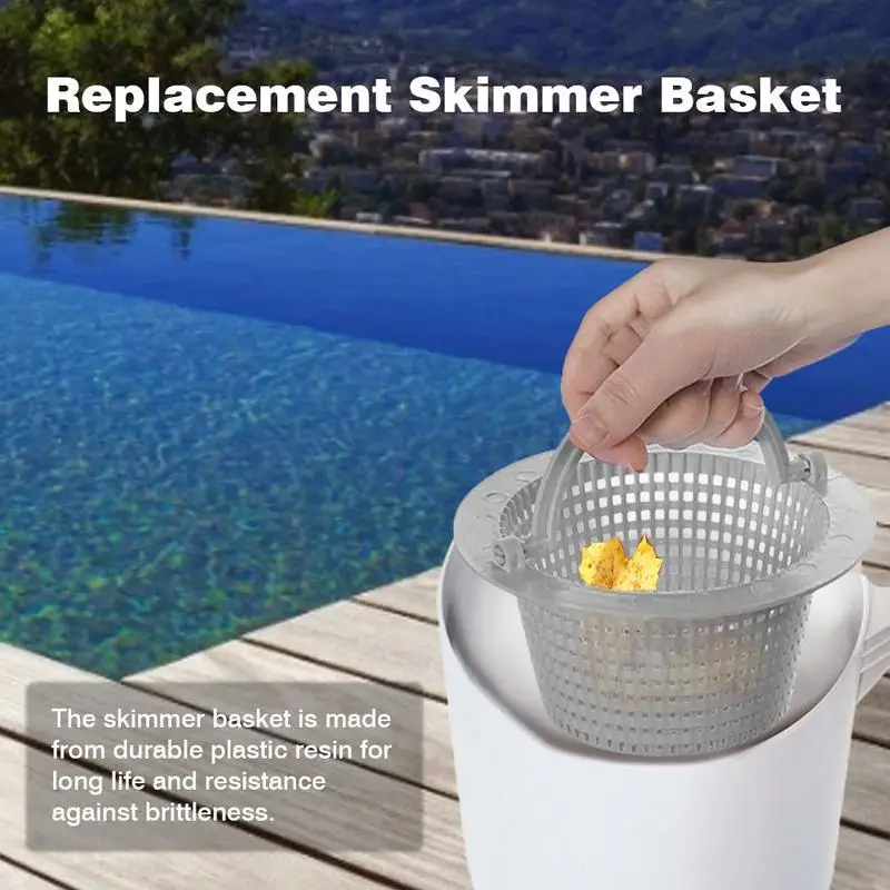 Cesta de Skimmer de piscina para piscinas en el suelo, cesta de Skimmer de repuesto con asa, suministros para piscinas