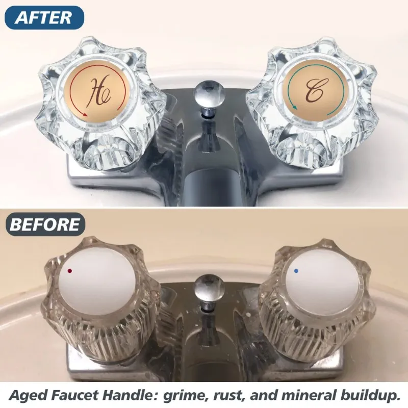 

【HOT ITEMS】Faucet Handle Knob Replacement Kit 1 Pair Clear Acrylic For Delta Delex Peerless Faucets Screws Included