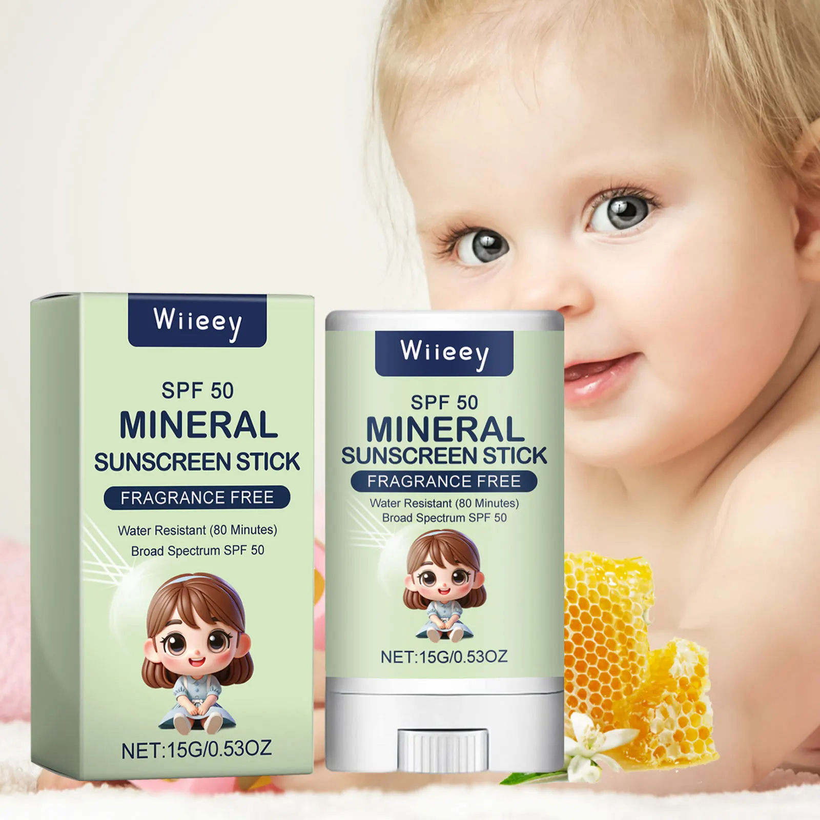 Barra de protección solar SPF 50 bloque Anti UV actividad al aire libre Control de aceite hidratante impermeable a prueba de sudor niños adultos crema solar