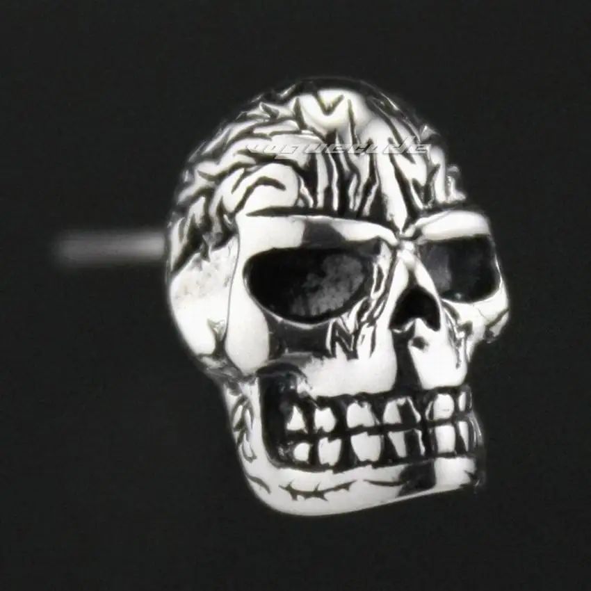 925 כסף סטרלינג גולגולת עגיל פרחח עם עגיל 8m008