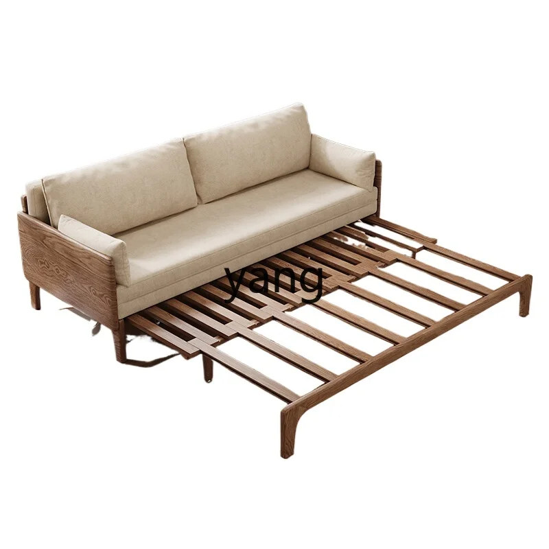 

LH all solid wood foldable sofa bed dual-purpose living room bedroom study removable retractable bed