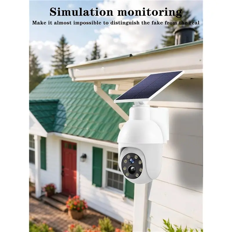 【VALUE MONEY】2X Solar Powered Analog Surveillance Sensor Light , Flashing Red Light Can Pretend Camera, Enhance Home Security