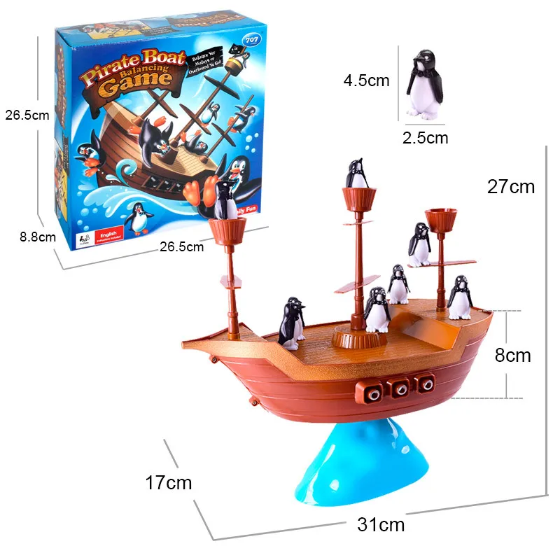 Board Game Balance Penguin Pirate Ship Balancing Game Fun Parent-child Interactive Casual Board Game Family Party Game Toy Gift