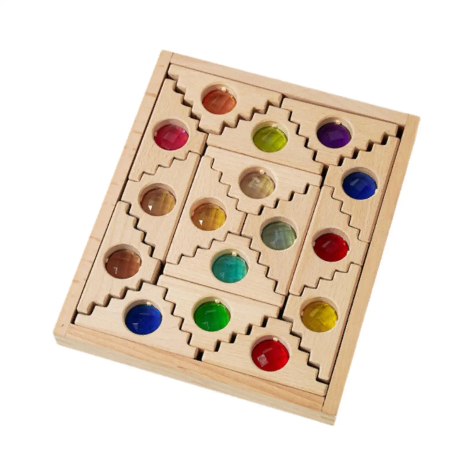 Set di blocchi cubici Giocattoli Montessori Impara i cubi colorati Set di blocchi di costruzione giocattolo impilabili per bambini per Natale Compleanno Ragazzi Piccoli