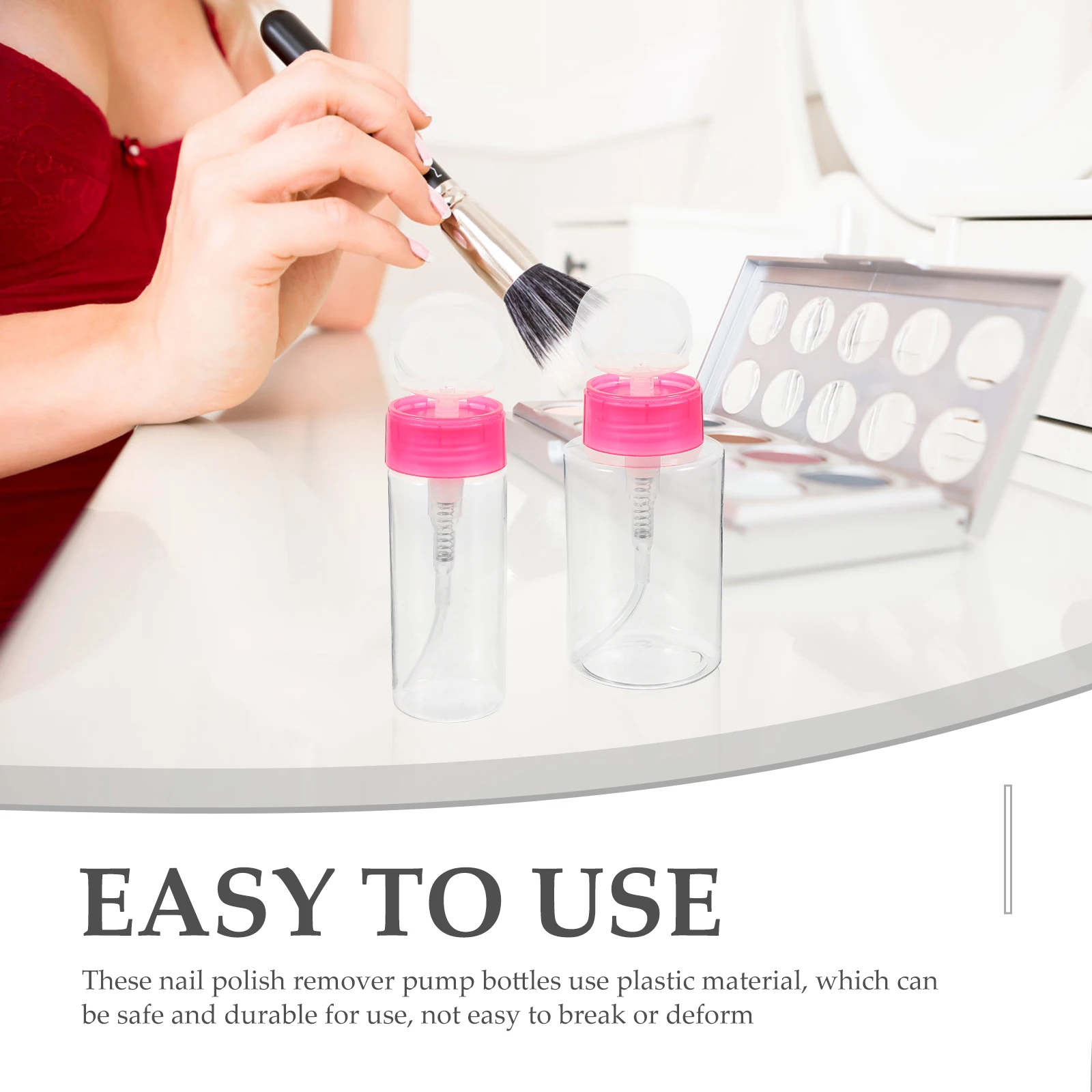 

10 Pcs 180ML 100ML Wash Pump Bottle Nail Polish Remover Refillable Empty Bottles Long Service Life Small Dispenser Portable Push