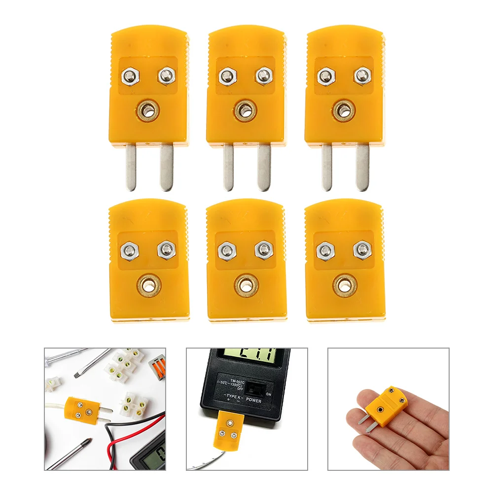 

6pcs K Type Thermocouple Connector Male Female Adapter Socket Wire Connectors ABS Material Easy Installation