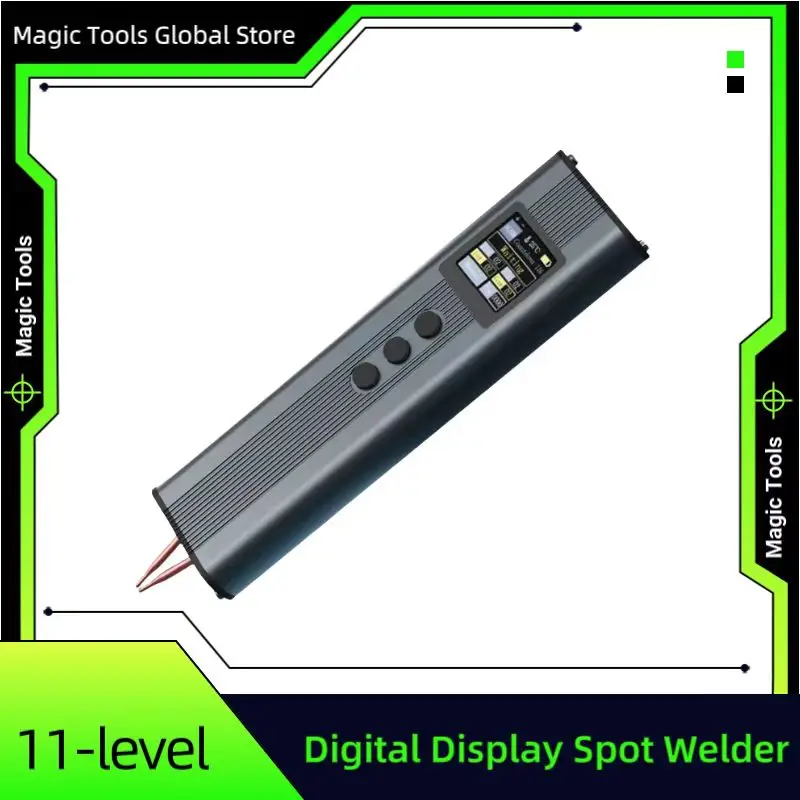 

11 регулируемых уровней мощности, ручной цифровой аппарат для точечной сварки с двойным импульсом для сварки аккумуляторов 18650/никелевых полосок