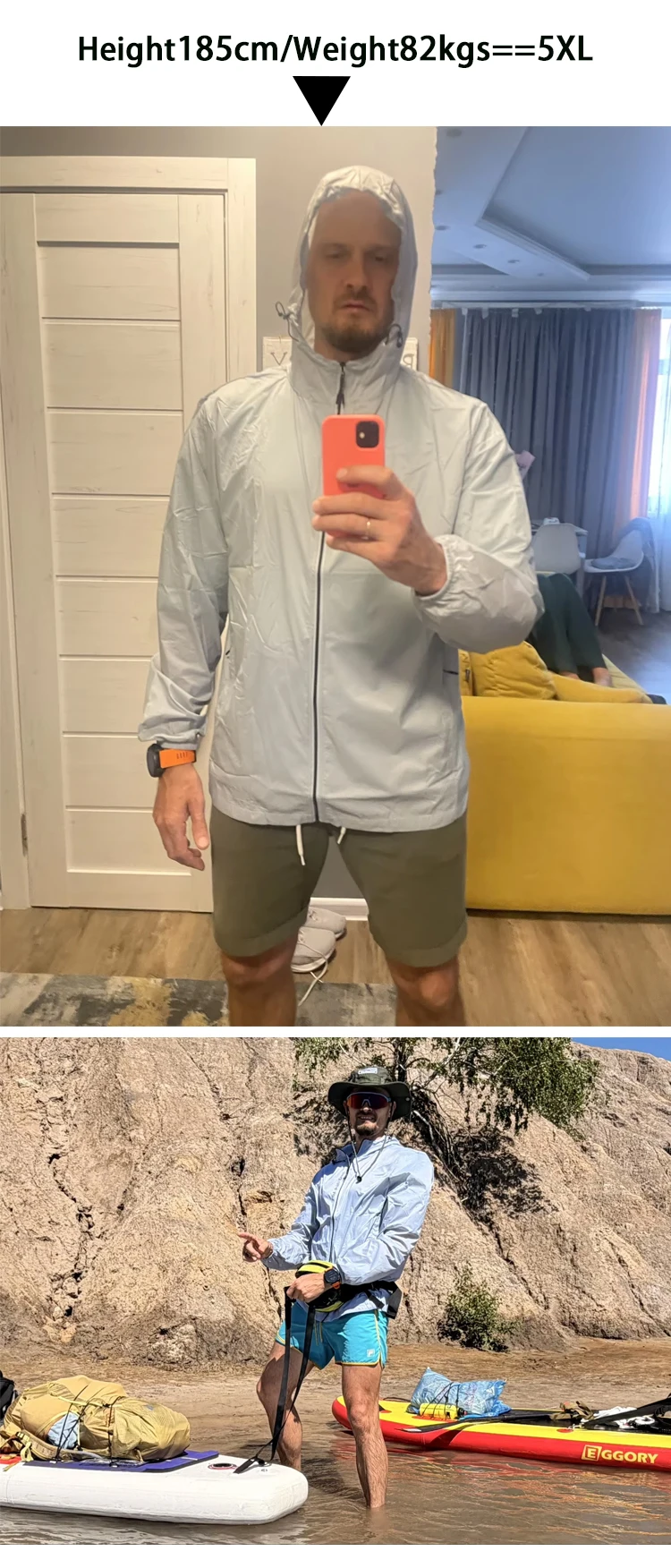 TRVLWEGO Freizeitjacken für Herren, regensichere Fahrradjacke, winddicht, ultraleicht, Windjacke, UPF70+, Lauf- und Wandermantel – Detail 2