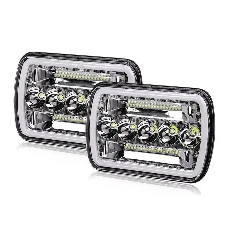 

H6054 5x7 7x6 LED Headlights Hi/Low Beam DRL Turn Signal For Cherokee XJ Wrangler YJ Kenworth T300 N Poer