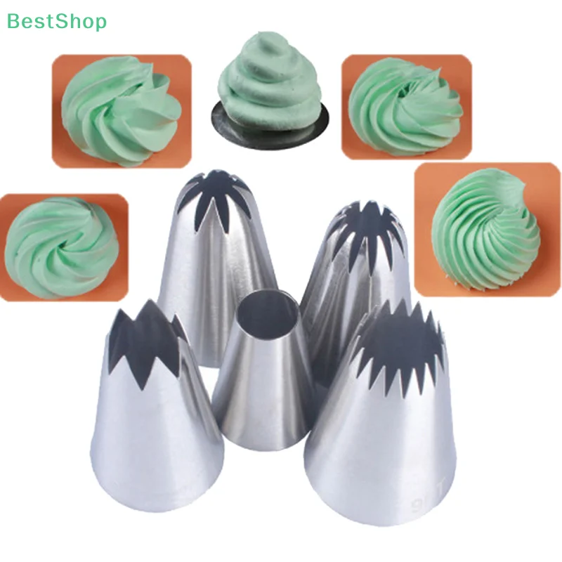 

5pcs / Set Large Russian Cake Cream Icing Piping Pastry Nozzle Tips Baking Tools