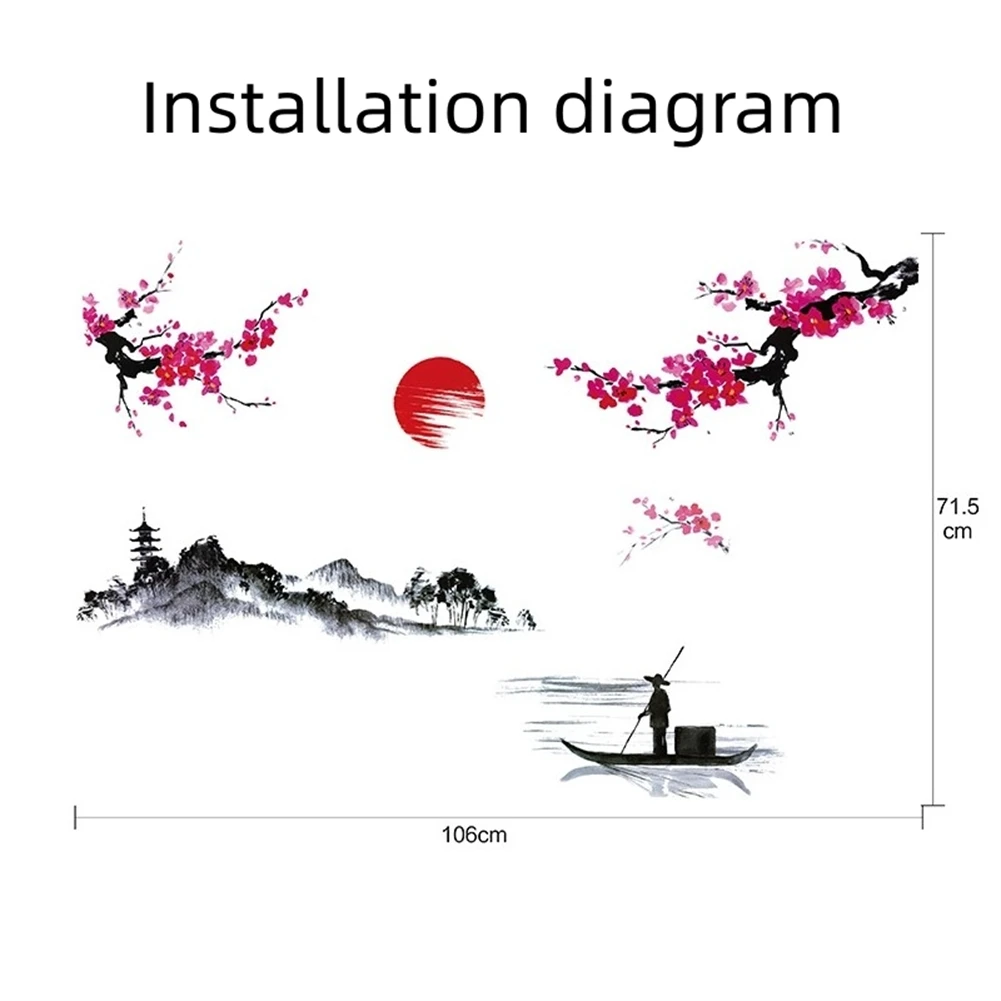 Personalize Your Space with for plum Flower Wall Decals in Chinese Style for ideal for Living Room Study Bedroom Decoration