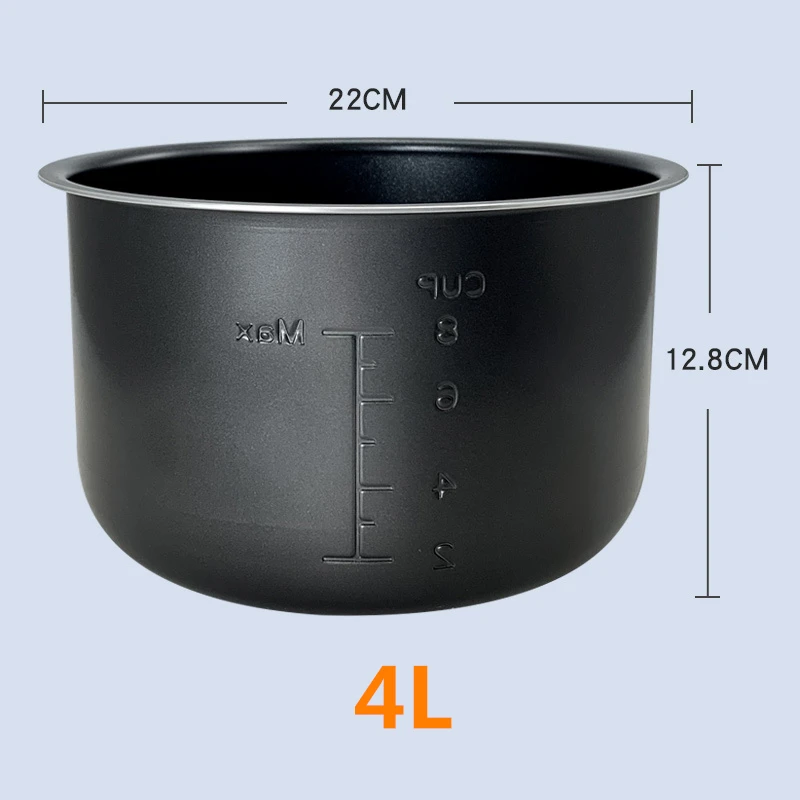 Electric Pressure Cooker Liner 4L Non-stick Rice Pot Gall Black Crystal Inner  Accessories Parts Cooking Only Suit Midea