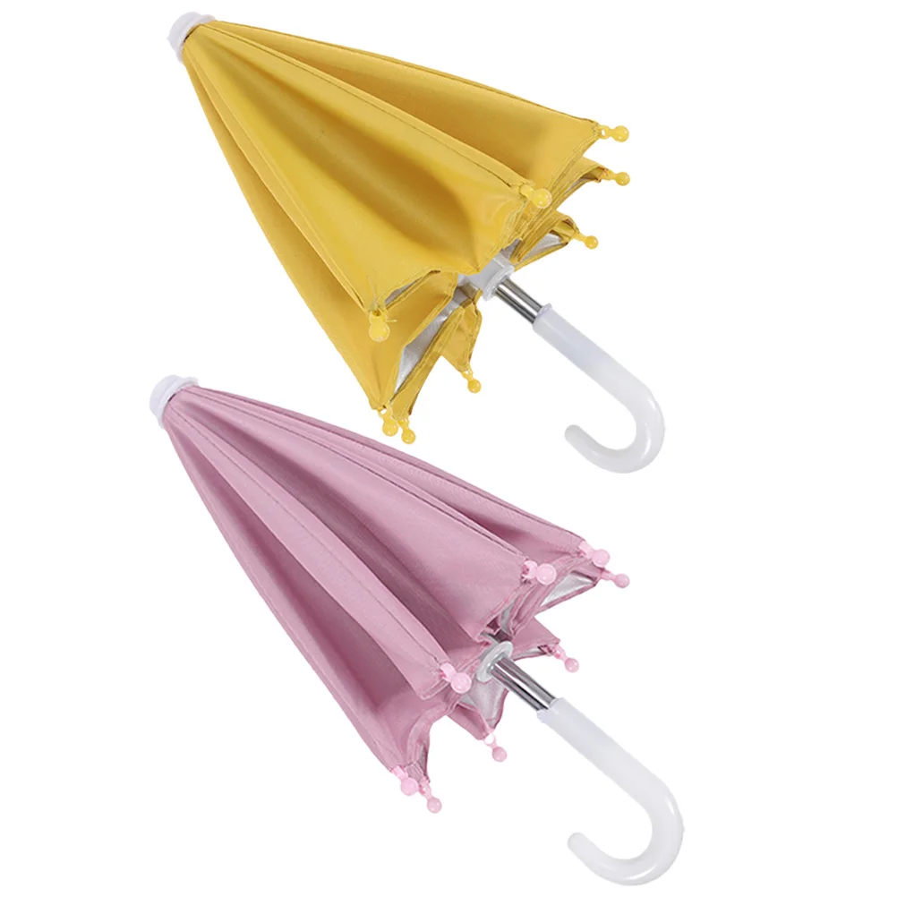 Ombrello per telefono portatile da 2 pezzi Parasole piccolo per parasole pieghevole anti-permeabilità mobile per andare in bicicletta Viaggi all'aperto Compatto