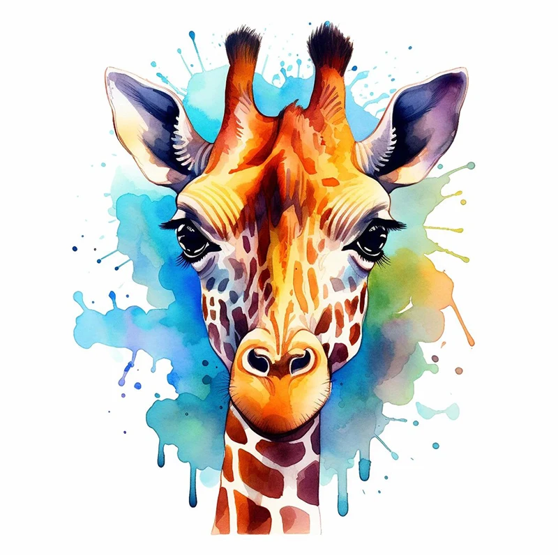 

Watercolor Giraffe Wall Stickers, Toilet Stickers, Bright Room for Home Decoration, Vinyl Animal Decals, Art Wallpaper, Poster