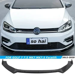 For VW Golf 7 7.5 MK7 MK7.5 GTI GTD R R-Line 2012-2020 Car Front Bumper Splitter Lip Spoiler Body Kit For Volkswagen Gloss Black
