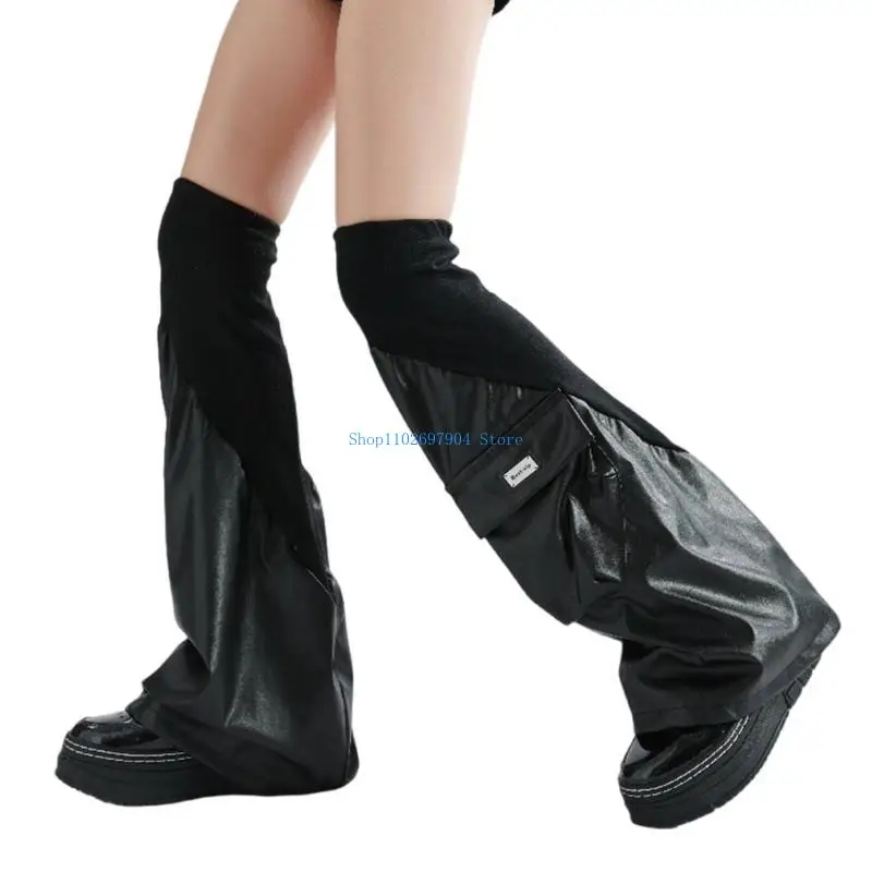 

N7YF Women Girls Girls Rock Punk Long Long Taperers Elastic Mounts Mounts Bight High Bootscockings Зимние теплые носки носки