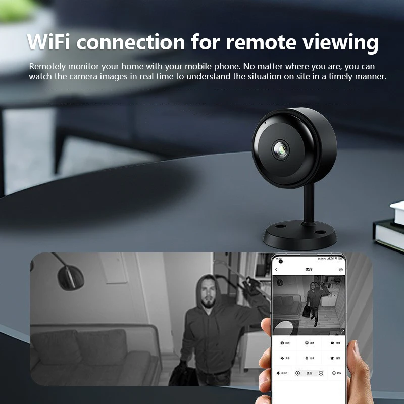 ﻿   1080P HD Мини Wi-Fi камера Монитор безопасности Wi-Fi Смарт-монитор Камеры наблюдения Веб-видео Домашняя безопасность Беспроводная безопасность Новый