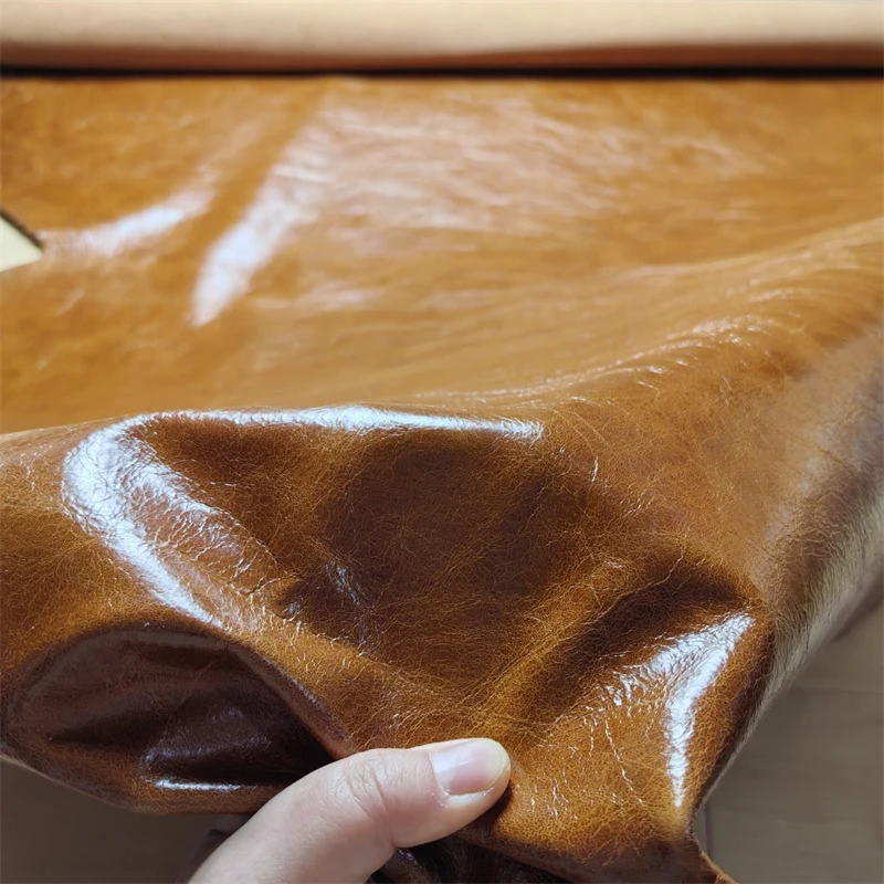 1.1/1.2mm Brown Waxed Cowhide. First Layer Leather. Real Leather Fabric. Handmade DIY For Bags. Sofa Repair. Full-Sheet Cutting