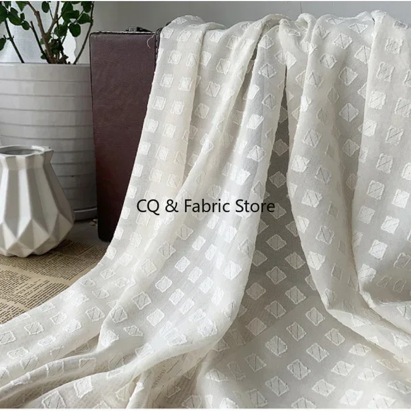 New 100D chiffon translucent square gold silk jacquard cut flower fabric diy women's clothing children's dress fabric
