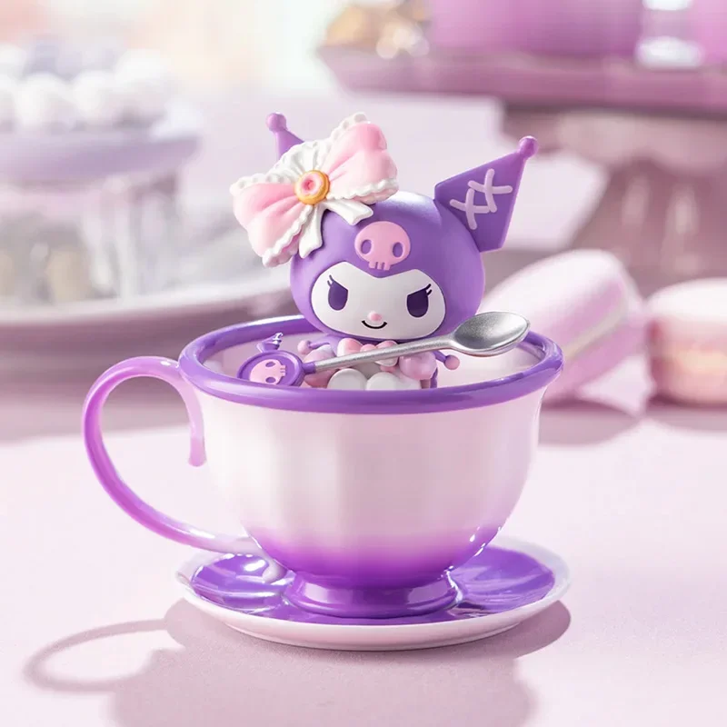 Authentic  Sanrio Tea Cup Elf Series Blind Box Cool Lomi Pacha Dog Trendy Play Handmade Blind Box Decoration Toy Girl Christma